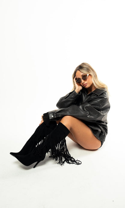 BOTTES À FRANGES  IZZY NOIR
