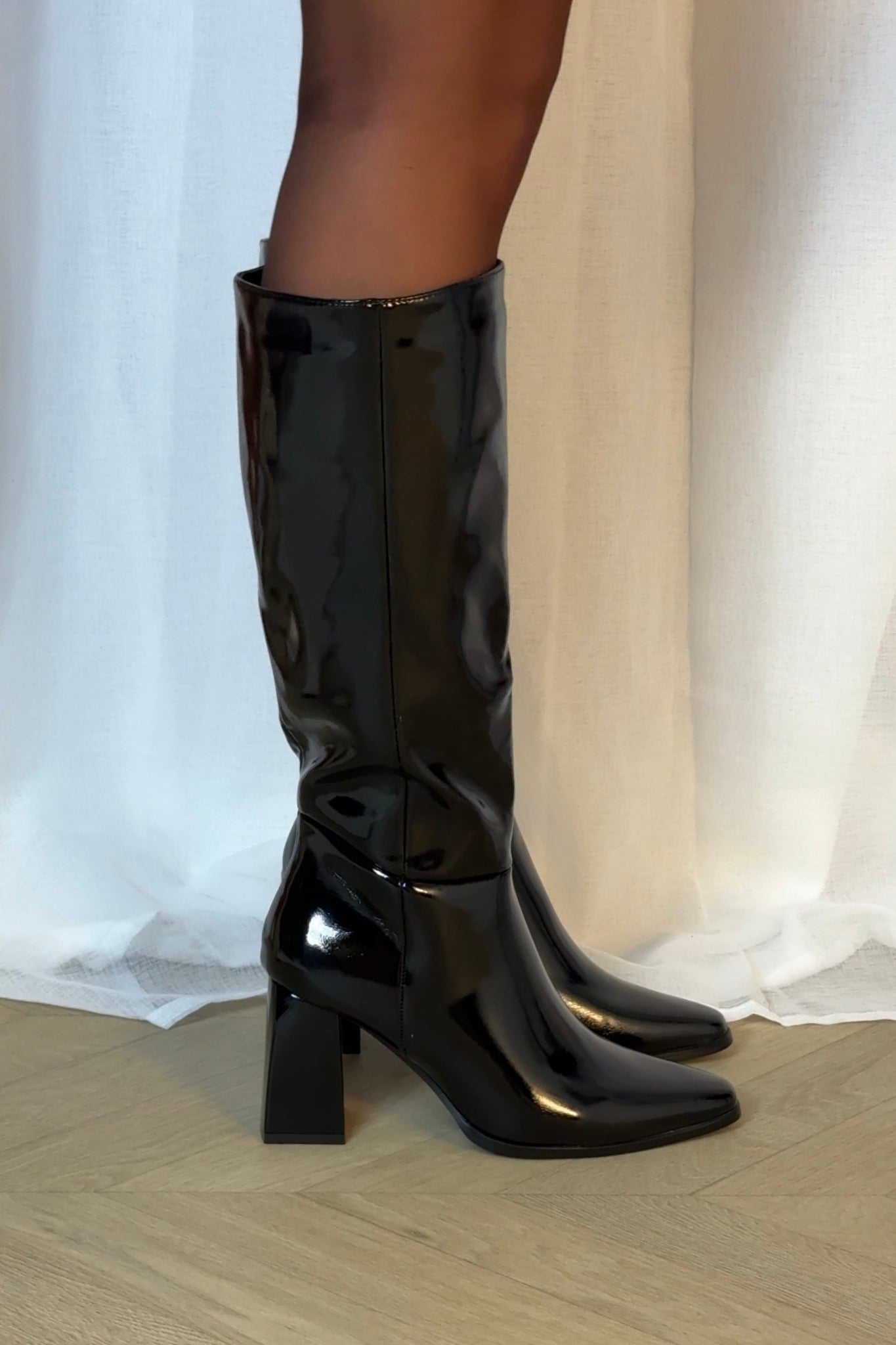 BOTTES ALIX - NOIR VERNIS
