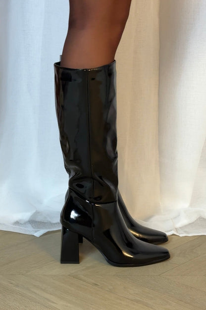 BOTTES ALIX - NOIR VERNIS