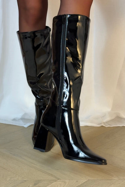 BOTTES ALIX - NOIR VERNIS