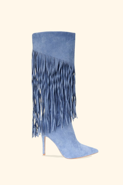 BOTTES À FRANGES IZZY BLEU